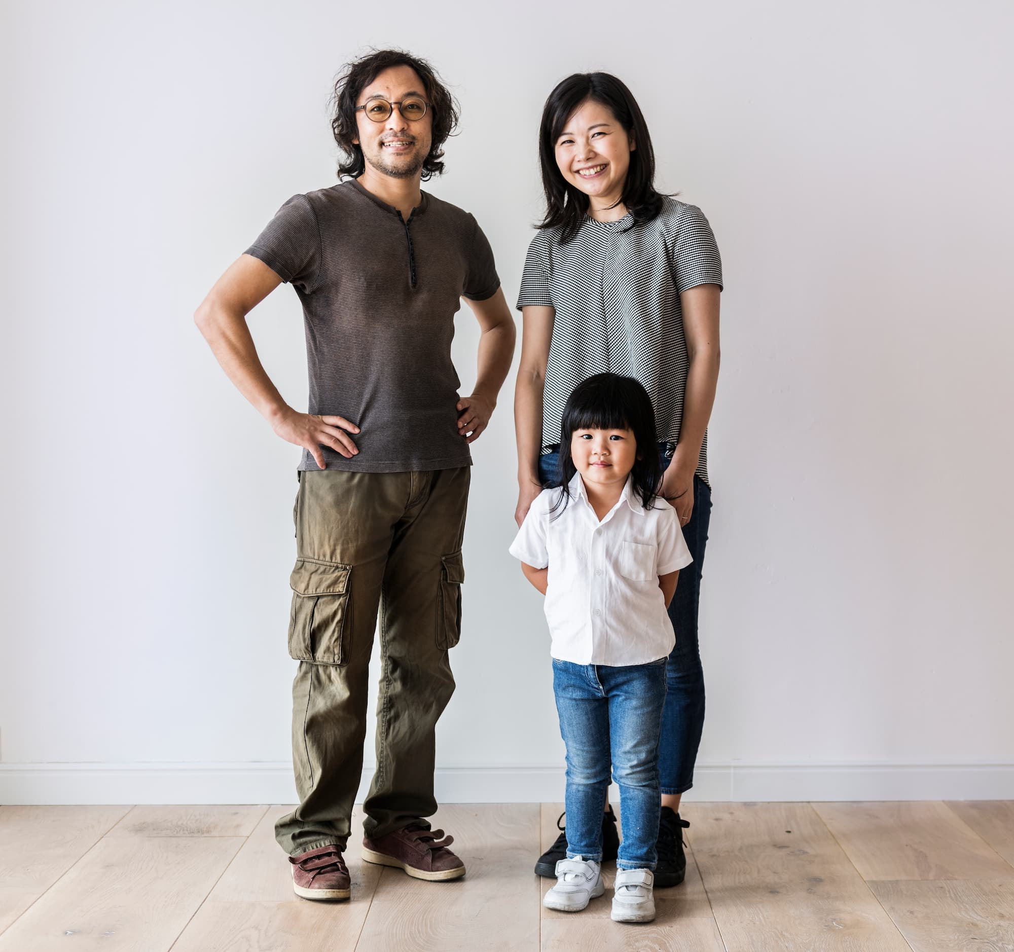 a family posing together